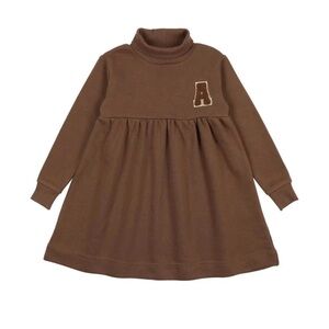 Lil Legs Toddler Girl Brown Turtleneck Sweatshirt Dress Size 2 | Trendy Neutral